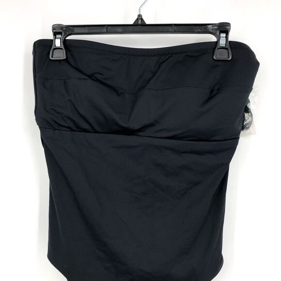 TOMMY BAHAMA Palm Modern Bandeau One Piece Swimsuit Size 8 Black Cut Out NWT - Picture 4 of 10